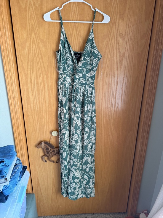 Angie Dresses & Skirts - Angie Green Dress with White Botanical Print